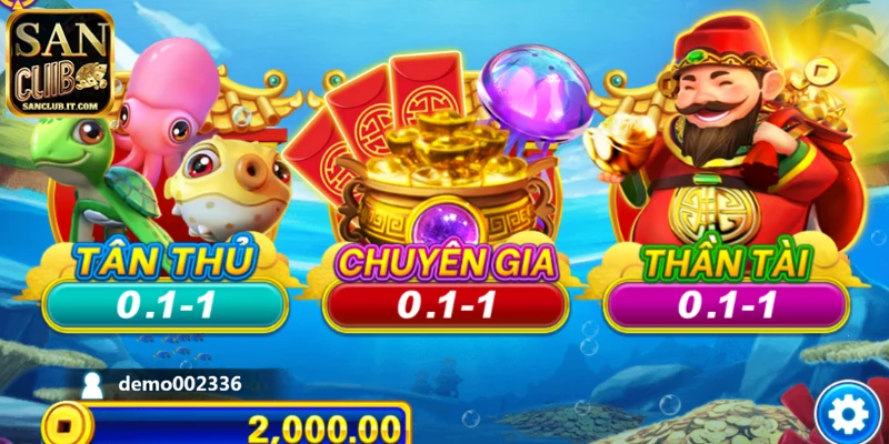 Các trò chơi bắn cá SANCLUB nổi bật 2025